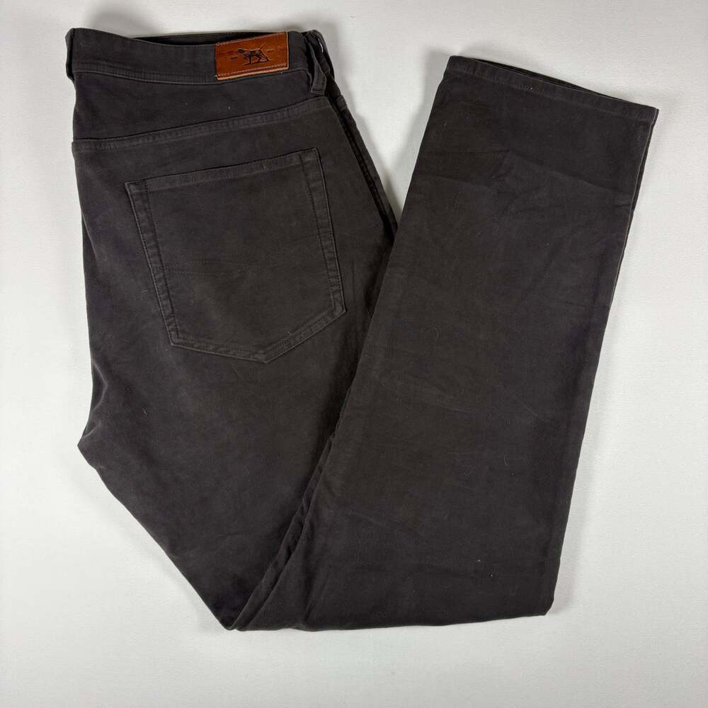 Rodd & Gunn Pants Mens 36 Gunn Straight Charcoal Black 5 Pocket 36x32